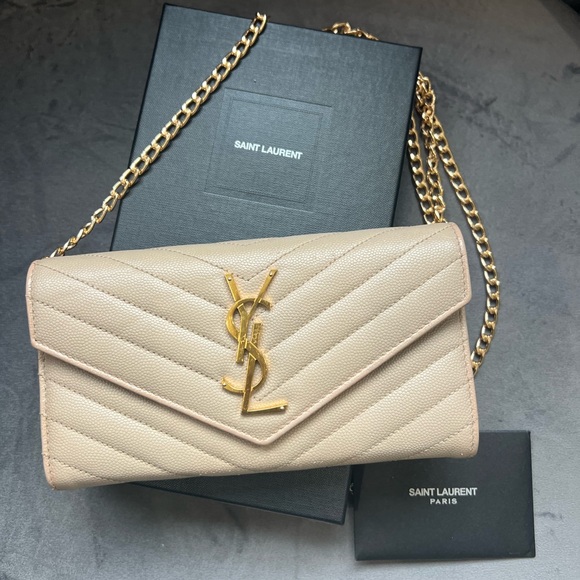 Yves Saint Laurent Handbags - Saint Laurent Cassandre envelope flap wallet on chain